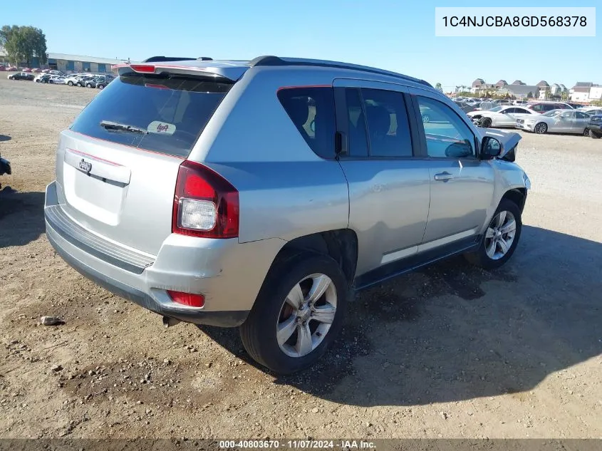 2016 Jeep Compass Sport VIN: 1C4NJCBA8GD568378 Lot: 40803670