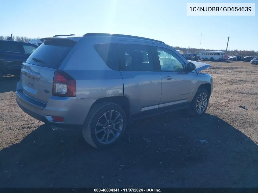 2016 Jeep Compass Sport Se VIN: 1C4NJDBB4GD654639 Lot: 40804341