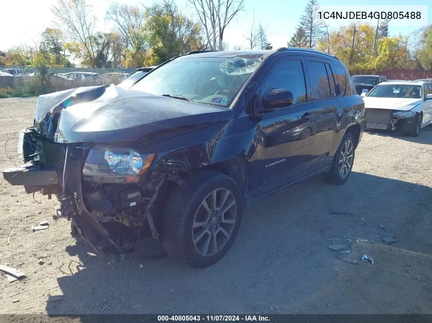 2016 Jeep Compass High Altitude Edition VIN: 1C4NJDEB4GD805488 Lot: 40805043