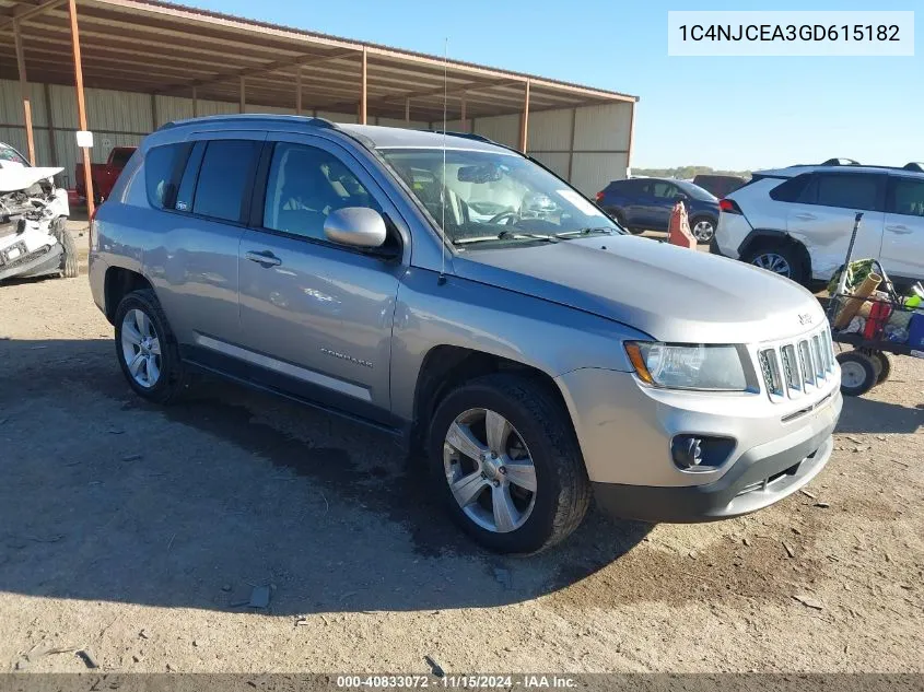 2016 Jeep Compass Latitude VIN: 1C4NJCEA3GD615182 Lot: 40833072