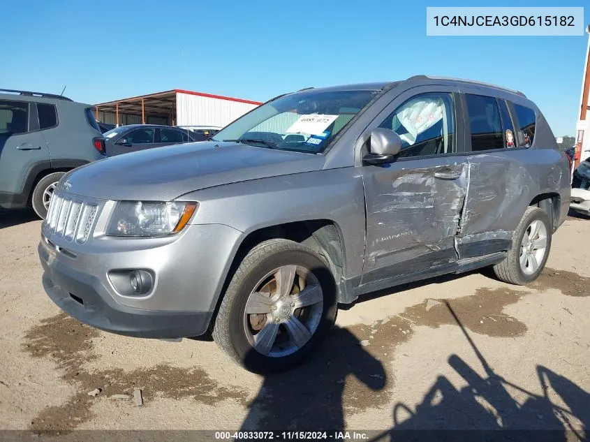 2016 Jeep Compass Latitude VIN: 1C4NJCEA3GD615182 Lot: 40833072