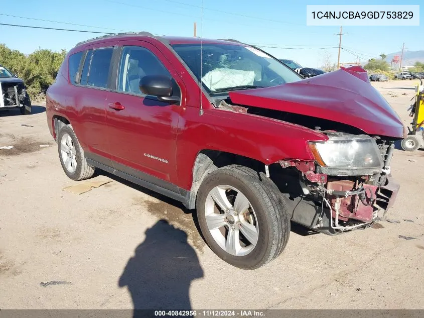 2016 Jeep Compass Sport VIN: 1C4NJCBA9GD753829 Lot: 40842956