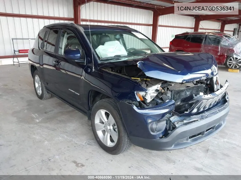 2016 Jeep Compass Latitude VIN: 1C4NJCEA7GD536341 Lot: 40868090