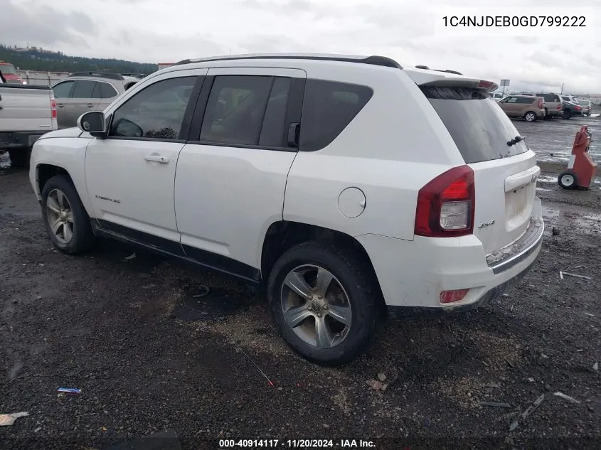 2016 Jeep Compass High Altitude Edition VIN: 1C4NJDEB0GD799222 Lot: 40914117