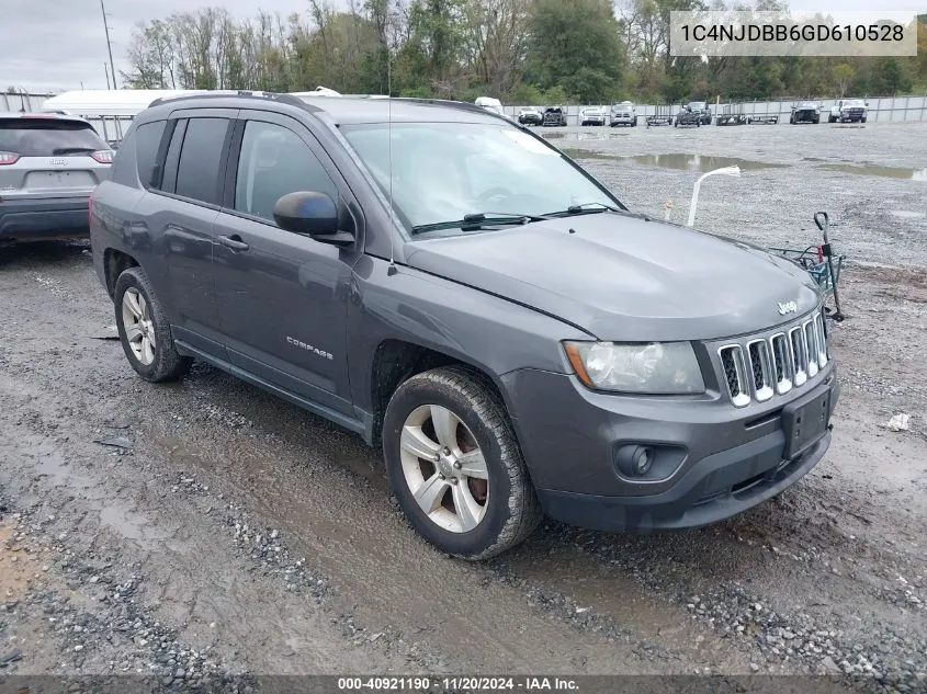 2016 Jeep Compass Sport VIN: 1C4NJDBB6GD610528 Lot: 40921190