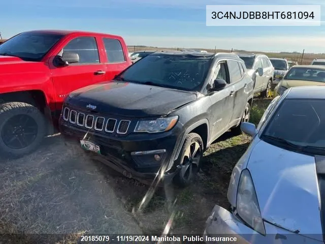 2017 Jeep Compass Sport VIN: 3C4NJDBB8HT681094 Lot: 20185079