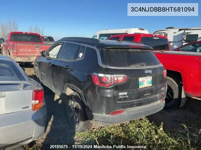 2017 Jeep Compass Sport VIN: 3C4NJDBB8HT681094 Lot: 20185079