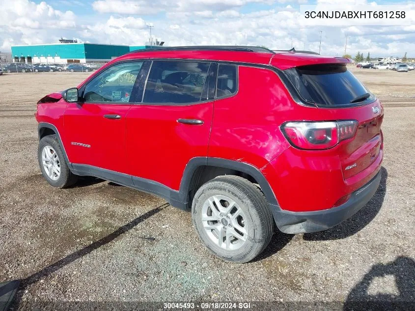 3C4NJDABXHT681258 2017 Jeep Compass Sport