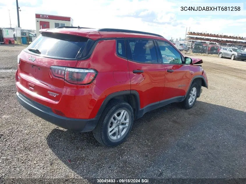 3C4NJDABXHT681258 2017 Jeep Compass Sport