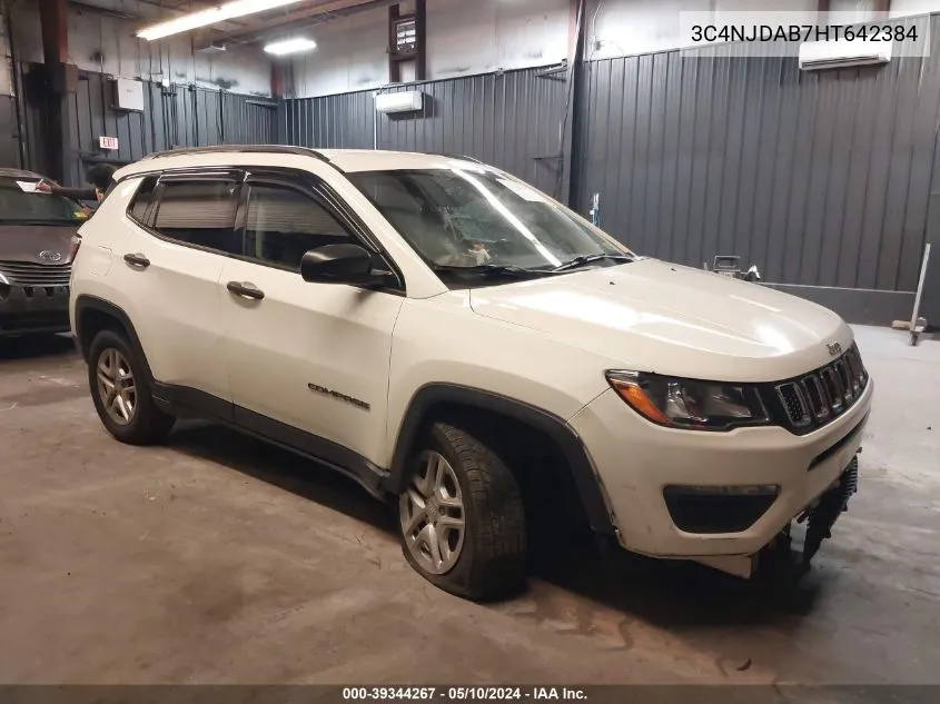 2017 Jeep New Compass Sport 4X4 VIN: 3C4NJDAB7HT642384 Lot: 39344267