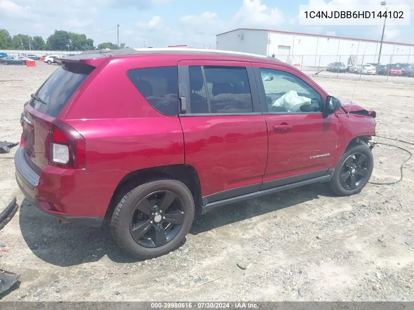 2017 Jeep Compass Sport 4X4 VIN: 1C4NJDBB6HD144102 Lot: 39980616