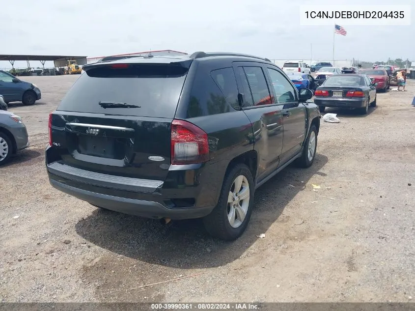 2017 Jeep Compass Latitude 4X4 VIN: 1C4NJDEB0HD204435 Lot: 39990361