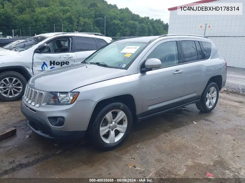 2017 Jeep Compass Latitude 4X4 VIN: 1C4NJDEBXHD178314 Lot: 40035558