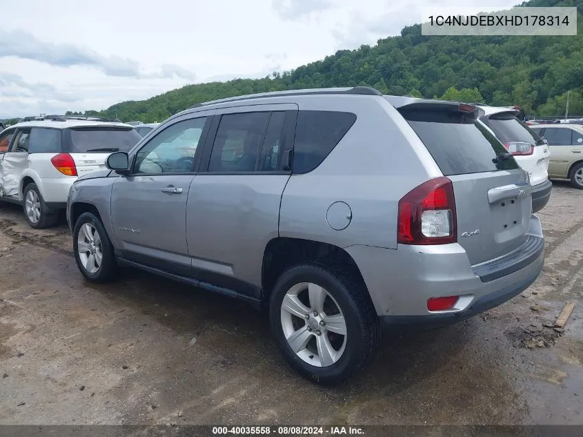 2017 Jeep Compass Latitude 4X4 VIN: 1C4NJDEBXHD178314 Lot: 40035558