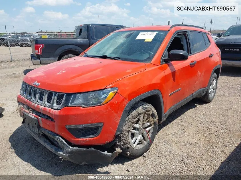 3C4NJCABXHT690567 2017 Jeep New Compass Sport Fwd