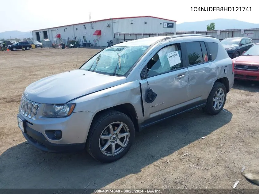 2017 Jeep Compass Latitude 4X4 VIN: 1C4NJDEB8HD121741 Lot: 40174348