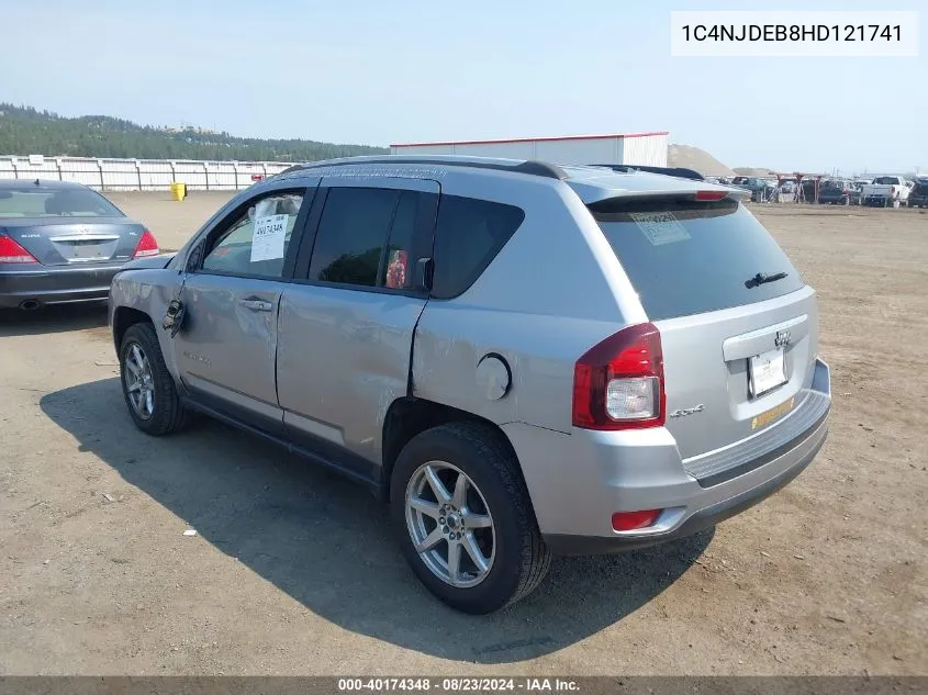 2017 Jeep Compass Latitude 4X4 VIN: 1C4NJDEB8HD121741 Lot: 40174348