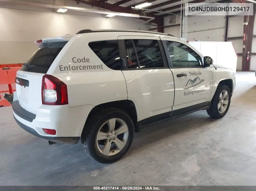 1C4NJDBB0HD129417 2017 Jeep Compass Sport 4X4