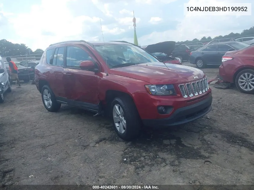 1C4NJDEB3HD190952 2017 Jeep Compass Latitude 4X4