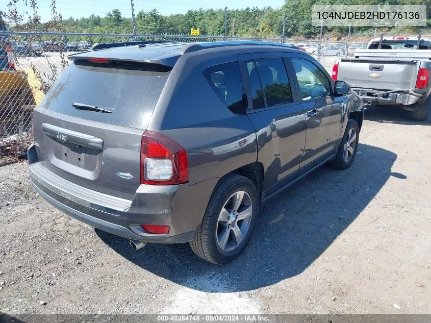 2017 Jeep Compass High Altitude 4X4 VIN: 1C4NJDEB2HD176136 Lot: 40264748