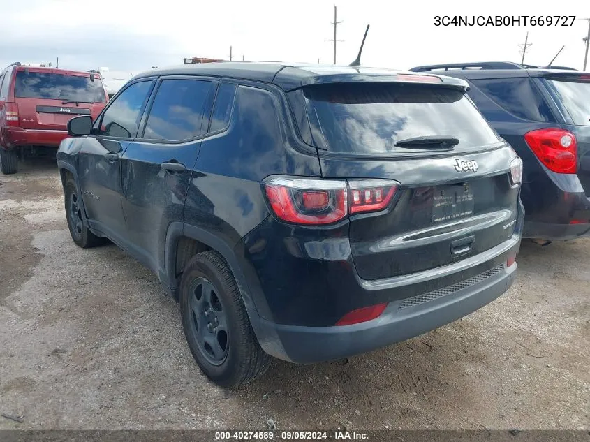 3C4NJCAB0HT669727 2017 Jeep Compass Sport