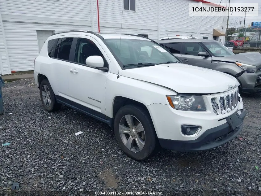 2017 Jeep Compass High Altitude 4X4 VIN: 1C4NJDEB6HD193277 Lot: 40331132