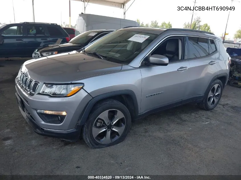 2017 Jeep Compass Latitude VIN: 3C4NJCBB4HT690949 Lot: 40334520