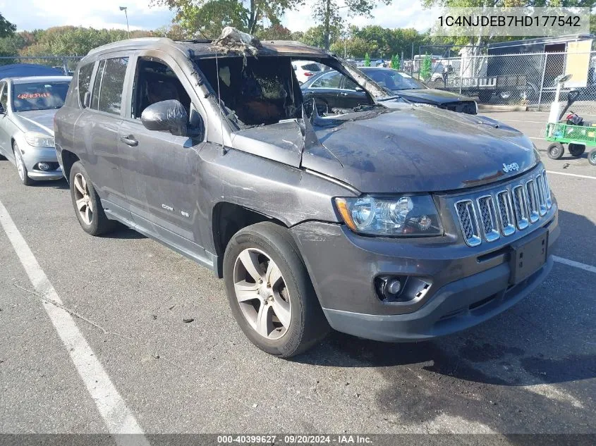 2017 Jeep Compass High Altitude 4X4 VIN: 1C4NJDEB7HD177542 Lot: 40399627