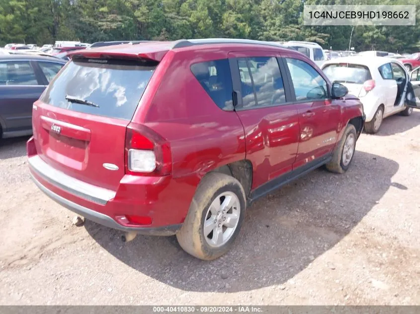 2017 Jeep Compass Latitude Fwd VIN: 1C4NJCEB9HD198662 Lot: 40410830