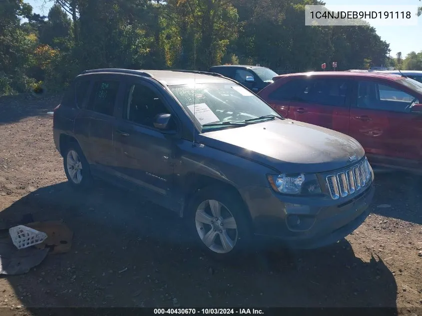 2017 Jeep Compass Latitude 4X4 VIN: 1C4NJDEB9HD191118 Lot: 40430670