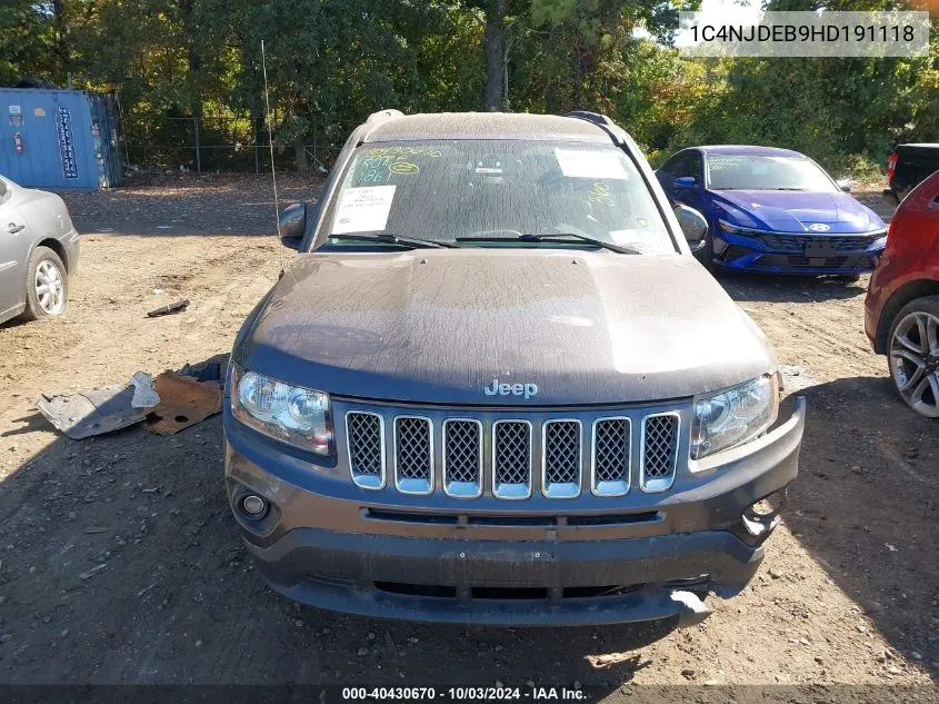 2017 Jeep Compass Latitude 4X4 VIN: 1C4NJDEB9HD191118 Lot: 40430670