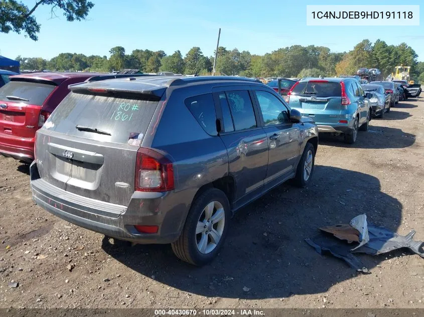 1C4NJDEB9HD191118 2017 Jeep Compass Latitude 4X4