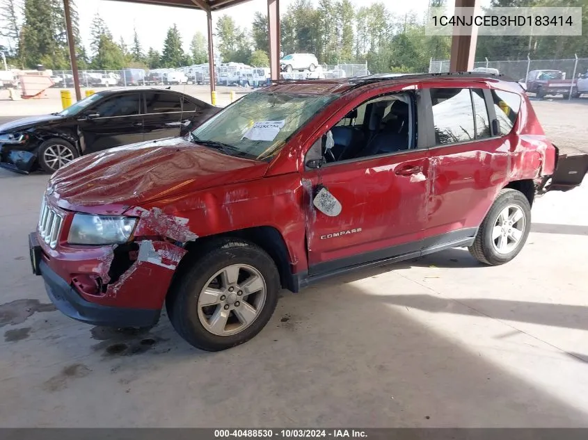 2017 Jeep Compass Latitude Fwd VIN: 1C4NJCEB3HD183414 Lot: 40488530