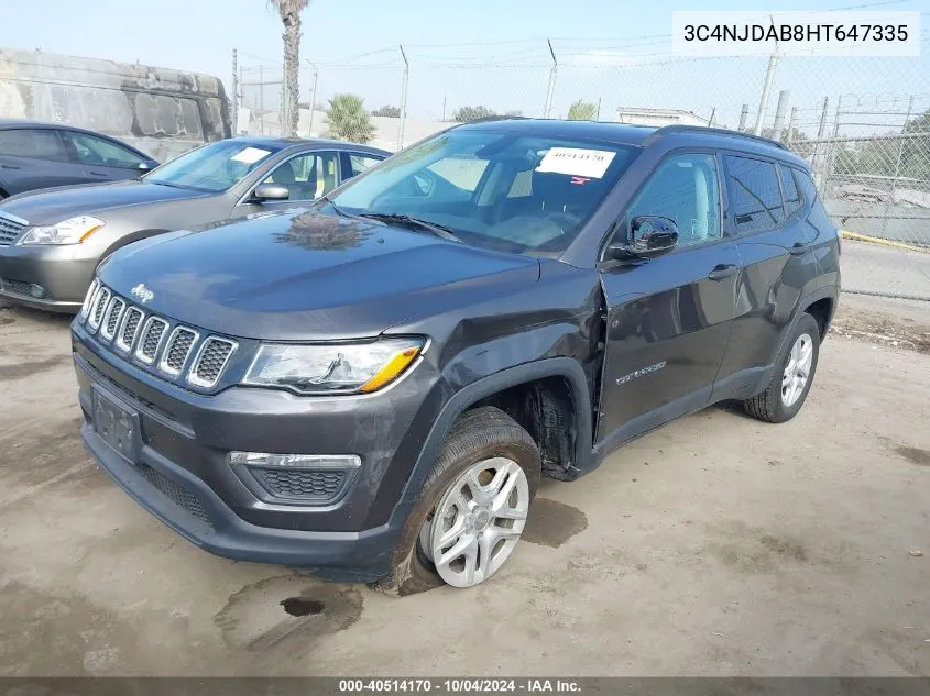 3C4NJDAB8HT647335 2017 Jeep New Compass Sport 4X4