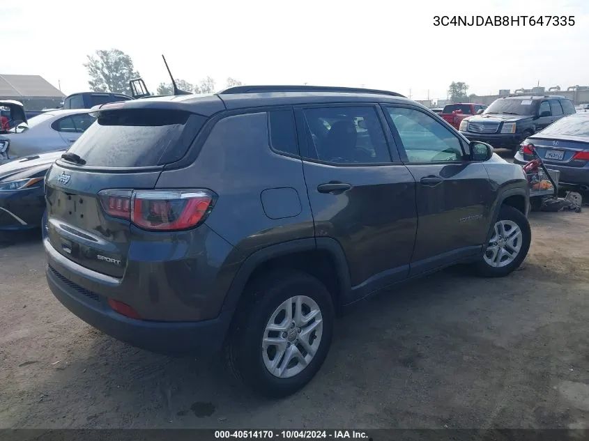 3C4NJDAB8HT647335 2017 Jeep New Compass Sport 4X4