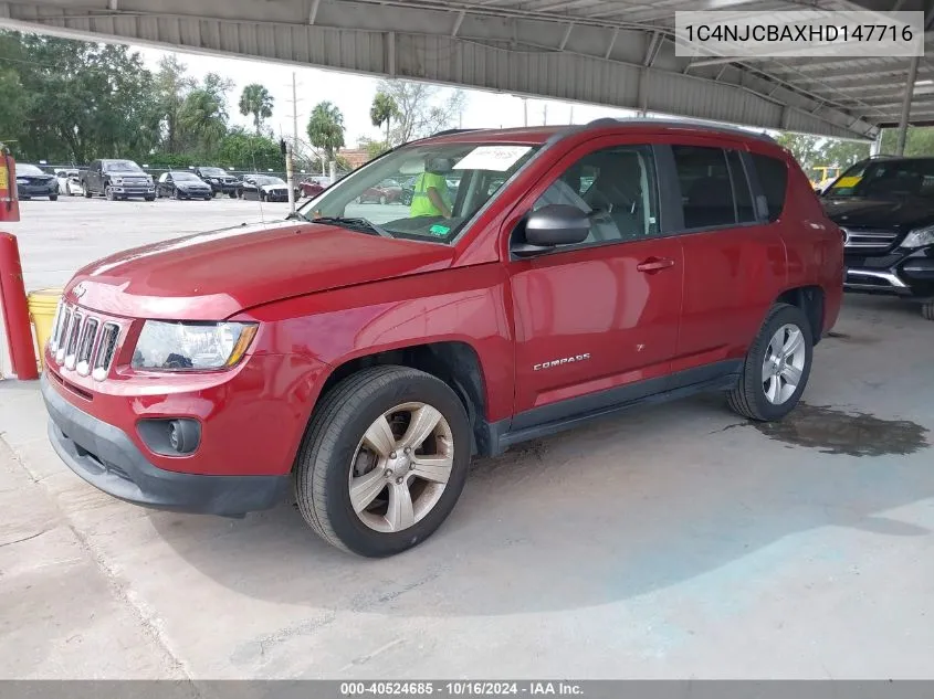 2017 Jeep Compass Sport Fwd VIN: 1C4NJCBAXHD147716 Lot: 40524685