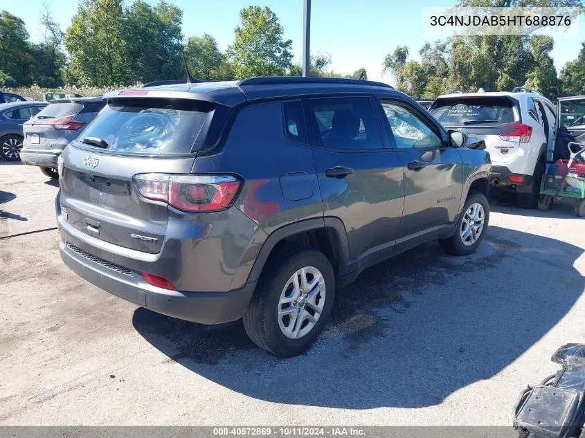 2017 Jeep New Compass Sport 4X4 VIN: 3C4NJDAB5HT688876 Lot: 40572869