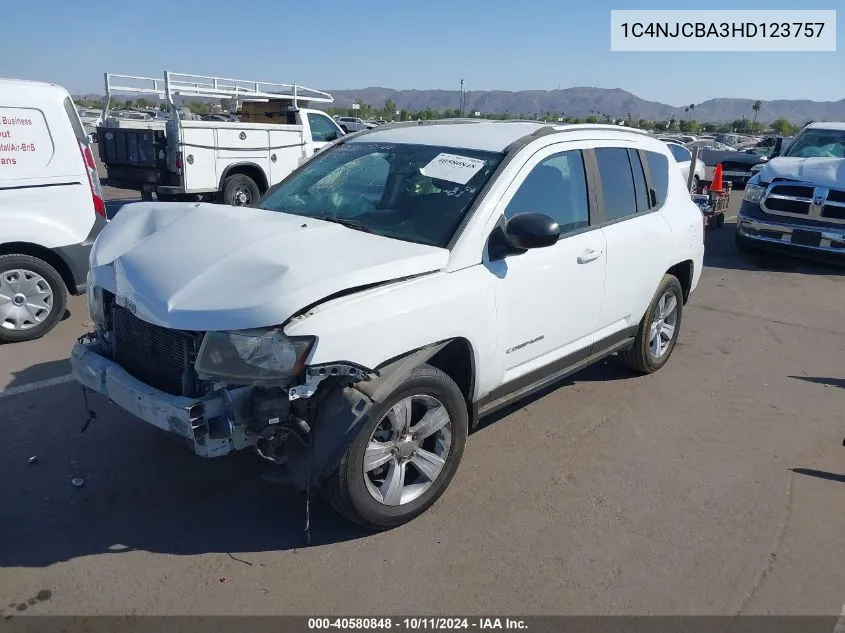 2017 Jeep Compass Sport Fwd VIN: 1C4NJCBA3HD123757 Lot: 40580848