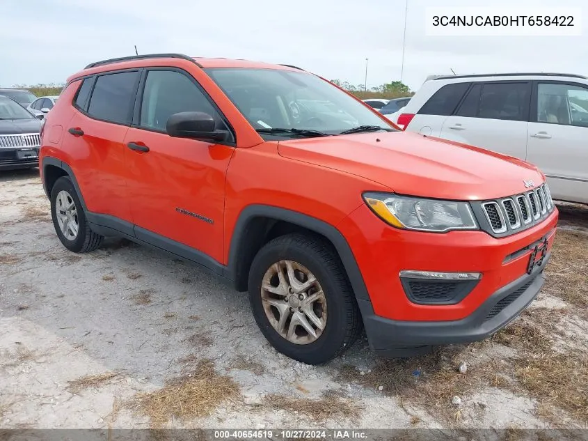 2017 Jeep New Compass Sport Fwd VIN: 3C4NJCAB0HT658422 Lot: 40654519