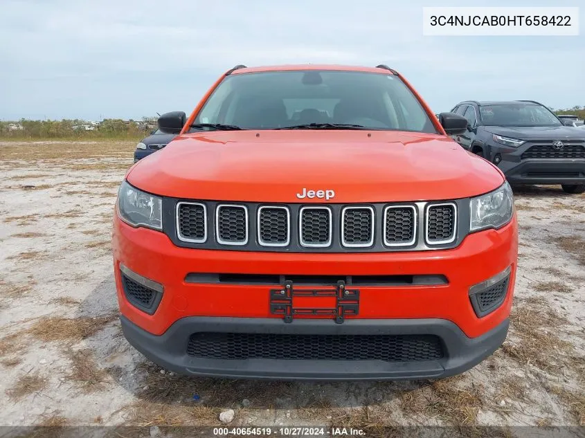 2017 Jeep New Compass Sport Fwd VIN: 3C4NJCAB0HT658422 Lot: 40654519