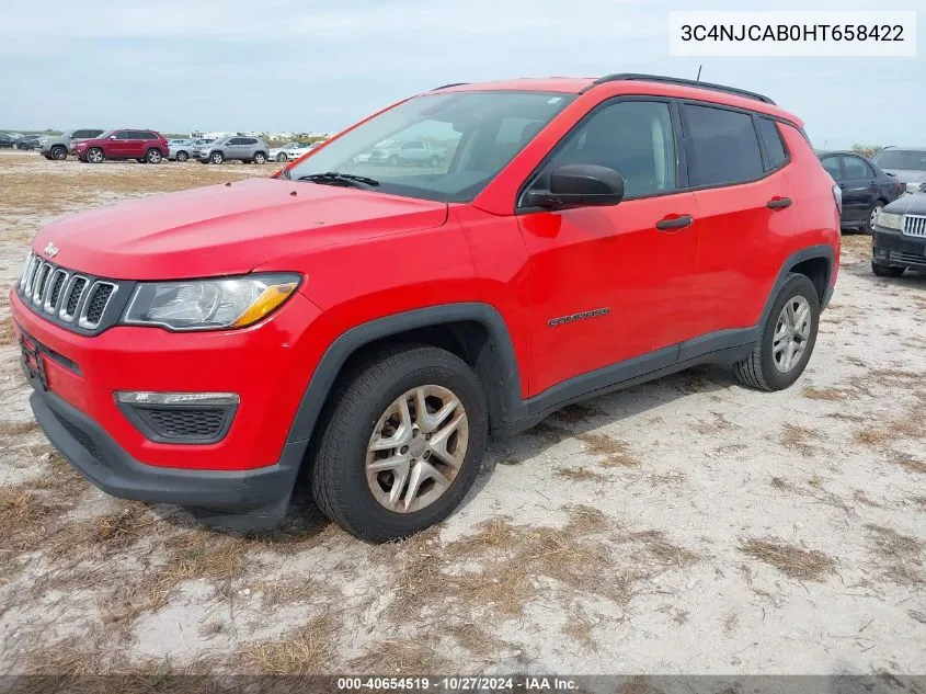 2017 Jeep New Compass Sport Fwd VIN: 3C4NJCAB0HT658422 Lot: 40654519