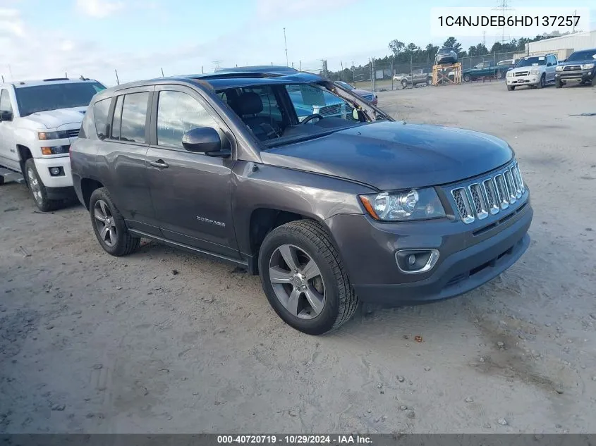 2017 Jeep Compass High Altitude 4X4 VIN: 1C4NJDEB6HD137257 Lot: 40720719