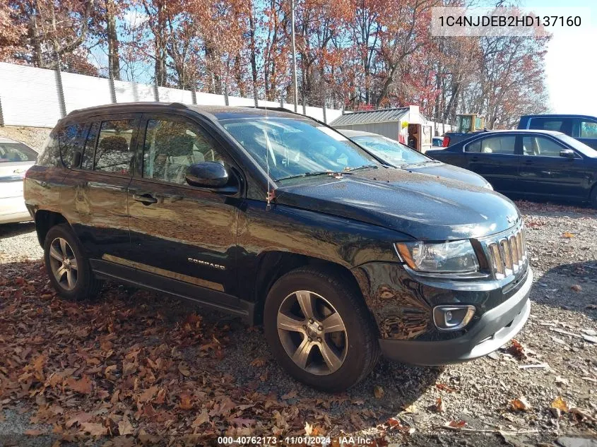 2017 Jeep Compass High Altitude 4X4 VIN: 1C4NJDEB2HD137160 Lot: 40762173