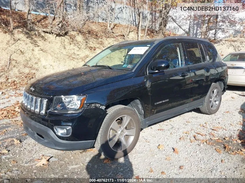 2017 Jeep Compass High Altitude 4X4 VIN: 1C4NJDEB2HD137160 Lot: 40762173