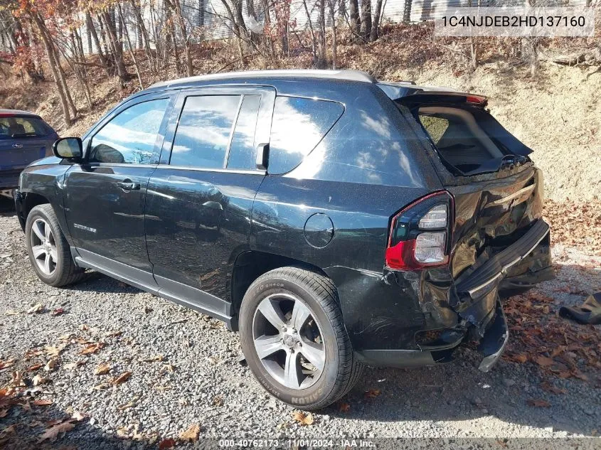 2017 Jeep Compass High Altitude 4X4 VIN: 1C4NJDEB2HD137160 Lot: 40762173