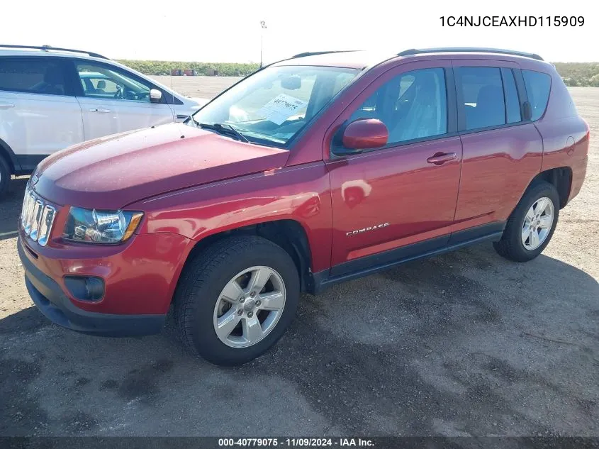 2017 Jeep Compass Latitude Fwd VIN: 1C4NJCEAXHD115909 Lot: 40779075