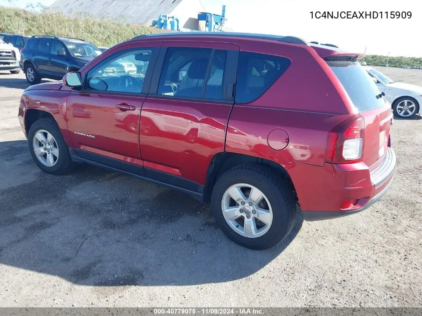 2017 Jeep Compass Latitude Fwd VIN: 1C4NJCEAXHD115909 Lot: 40779075