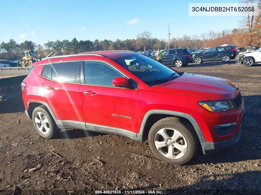 2017 Jeep New Compass Latitude 4X4 VIN: 3C4NJDBB2HT652058 Lot: 40821635