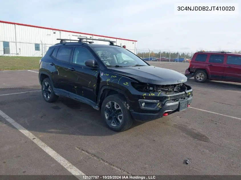 2018 Jeep Compass Trailhawk VIN: 3C4NJDDB2JT410020 Lot: 12137757