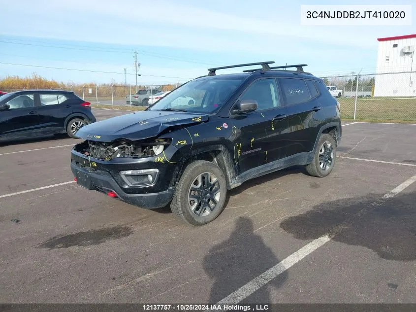 2018 Jeep Compass Trailhawk VIN: 3C4NJDDB2JT410020 Lot: 12137757